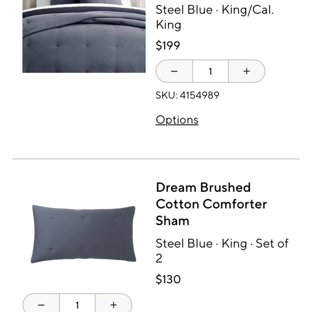 NWT Pottery Barn King Dream Comforter and 2 King Shams Set Steel Blue - Picture 7 of 9